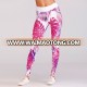 Manufacturer OEM Women Stretchy Milk Silk Flat Stitch Work Out Pants Digital Print Fitness Yoga Tights