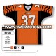 New customized dye sublimated American football Jersey orange and black